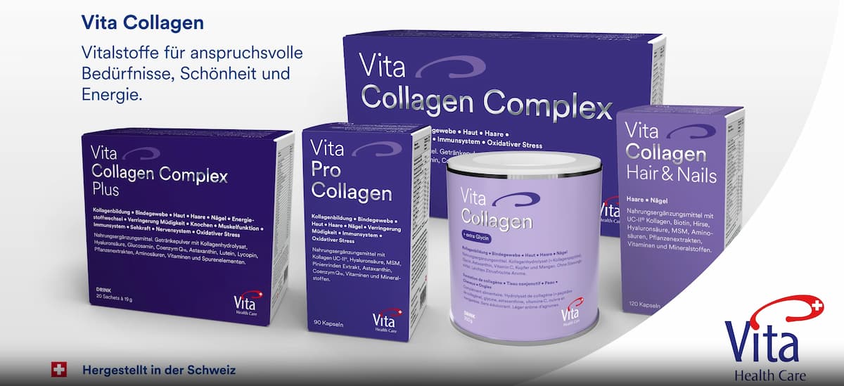 Vita Kollagen Produktsortiment der Swiss Health Care AG
